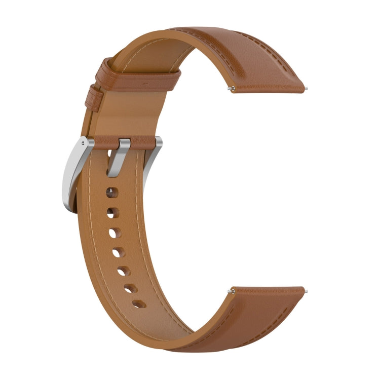 For Garmin Venu 3 Stainless Steel Quick Release Buckle 22mm Genuine Leather Watch Band(Light Brown) by bashfashion