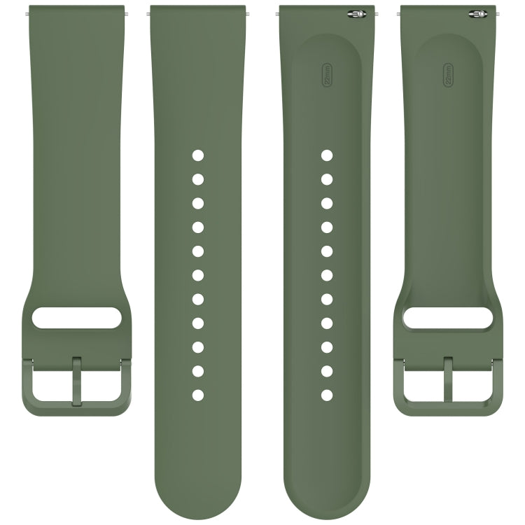 For Redmi Watch 5 Active Color Buckle Pure Color Silicone Watch Band(Dark Green) by bashfashion