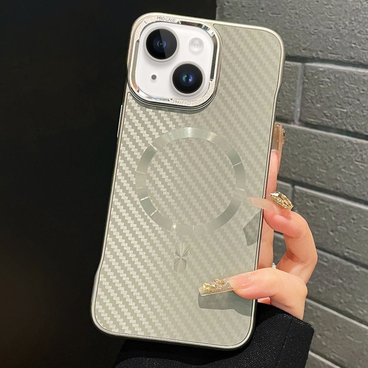 For iPhone 13 AG Carbon Fiber Frameless MagSafe Phone Case(Grey) by bashfashion