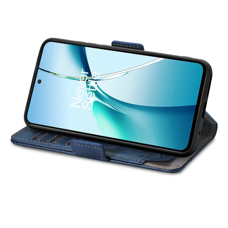 For TCL 50 5G CaseNeo Splicing Dual Magnetic Buckle Leather Phone Case(Blue) by CaseNeo