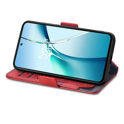 For TCL 50 5G CaseNeo Splicing Dual Magnetic Buckle Leather Phone Case(Red) by CaseNeo