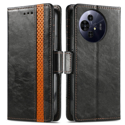 For TCL 50 Pro NxtPaper CaseNeo Splicing Dual Magnetic Buckle Leather Phone Case(Black) by CaseNeo