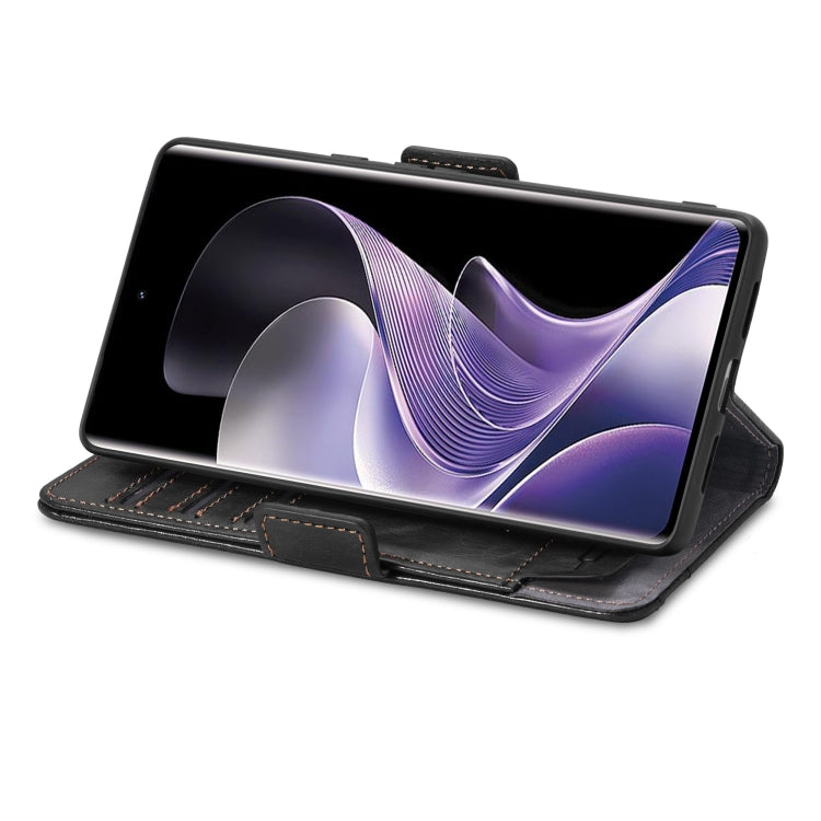 For TCL 50 Pro NxtPaper CaseNeo Splicing Dual Magnetic Buckle Leather Phone Case(Black) by CaseNeo