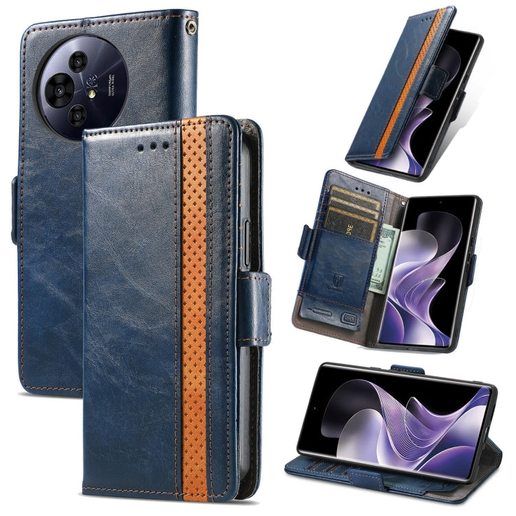 For TCL 50 Pro NxtPaper CaseNeo Splicing Dual Magnetic Buckle Leather Phone Case(Blue) by CaseNeo