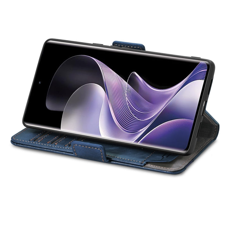 For TCL 50 Pro NxtPaper CaseNeo Splicing Dual Magnetic Buckle Leather Phone Case(Blue) by CaseNeo