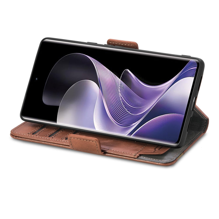 For TCL 50 Pro NxtPaper CaseNeo Splicing Dual Magnetic Buckle Leather Phone Case(Brown) by CaseNeo