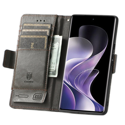 For TCL 50 Pro NxtPaper CaseNeo Splicing Dual Magnetic Buckle Leather Phone Case(Gray) by CaseNeo