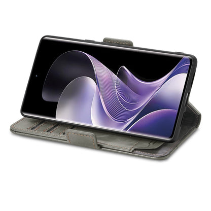 For TCL 50 Pro NxtPaper CaseNeo Splicing Dual Magnetic Buckle Leather Phone Case(Gray) by CaseNeo