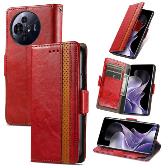 For TCL 50 Pro NxtPaper CaseNeo Splicing Dual Magnetic Buckle Leather Phone Case(Red) by CaseNeo