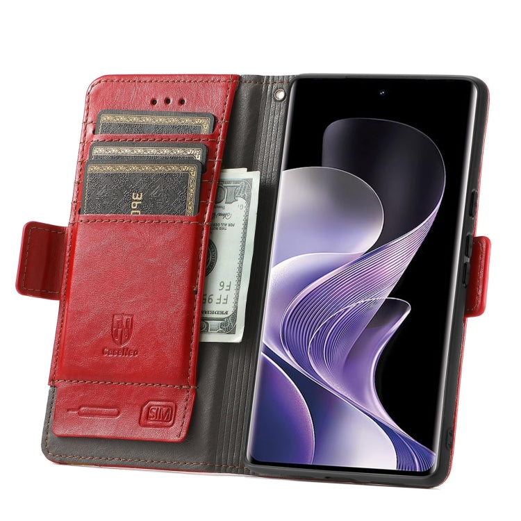 For TCL 50 Pro NxtPaper CaseNeo Splicing Dual Magnetic Buckle Leather Phone Case(Red) by CaseNeo