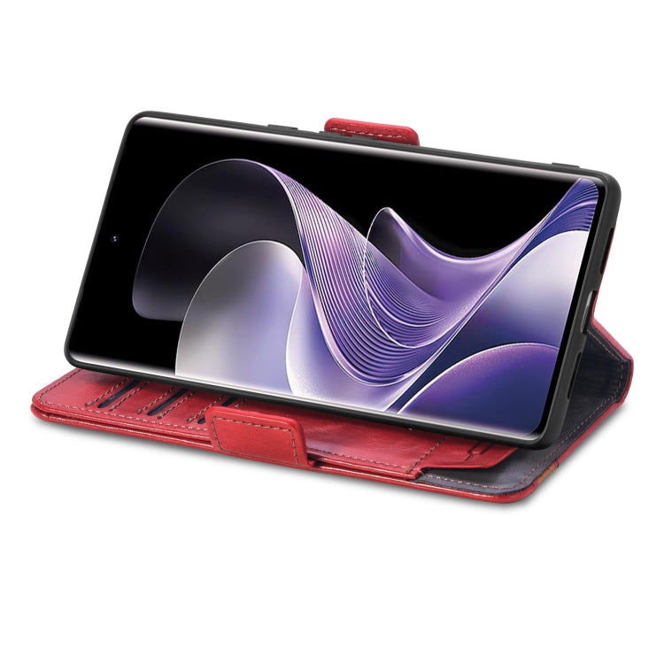 For TCL 50 Pro NxtPaper CaseNeo Splicing Dual Magnetic Buckle Leather Phone Case(Red) by CaseNeo