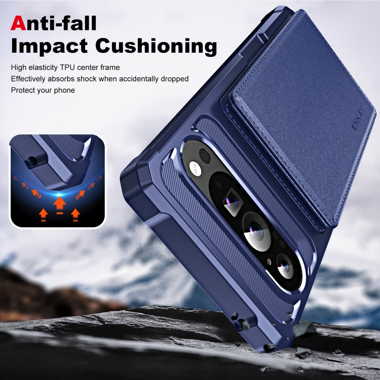 For Google Pixel 9 Pro XL ENKAY Hat-Prince Card Slot Wallet TPU Back Leather Phone Case with Lens Film(Dark Blue) by ENKAY