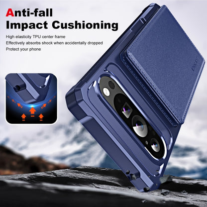 For Google Pixel 9 Pro XL ENKAY Hat-Prince Card Slot Wallet TPU Back Leather Phone Case with Lens Film(Dark Blue) by ENKAY
