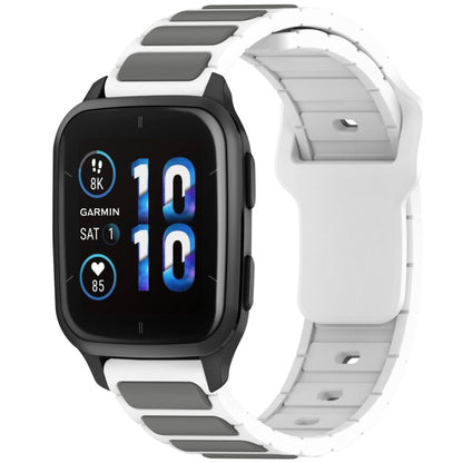For Garmin Watch 20mm Two Color I-Shaped Silicone Watch Band(White + Gray) by bashfashion