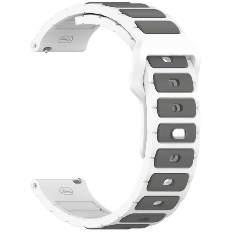 For Garmin Watch 20mm Two Color I-Shaped Silicone Watch Band(White + Gray) by bashfashion