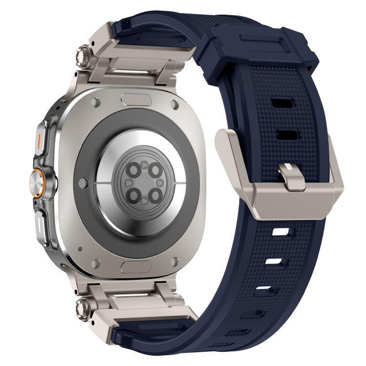 For Samsung Galaxy Watch Ultra 47mm / Ultra 2025 Titanium Connector Quick Release Silicone Watch Band(Blue) by bashfashion