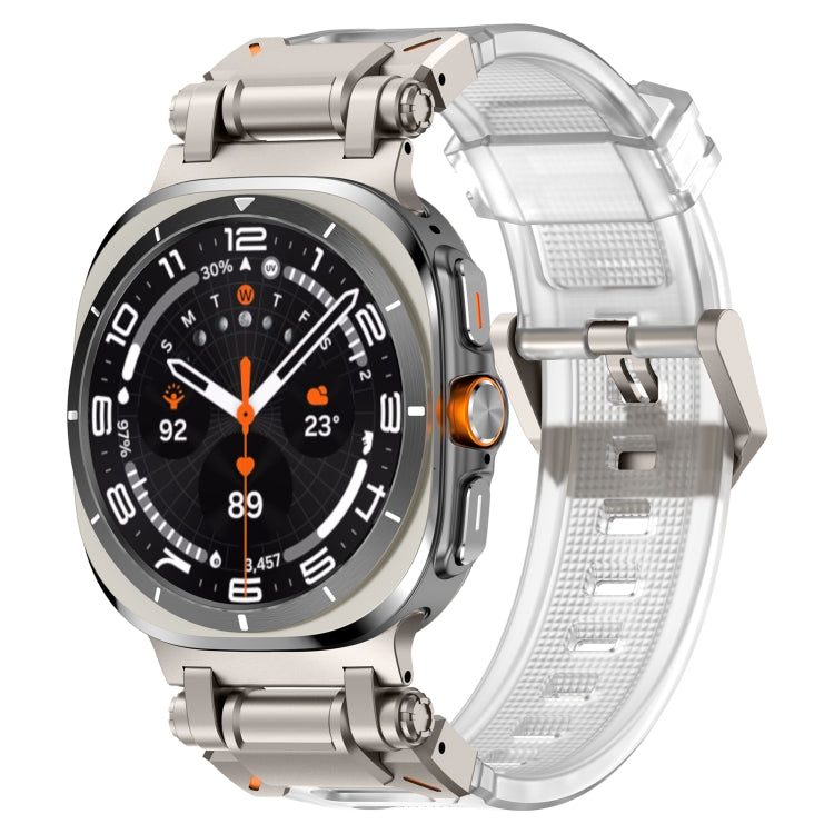 For Samsung Galaxy Watch Ultra 47mm / Ultra 2025 Titanium Connector Quick Release Silicone Watch Band(Transparent) by bashfashion