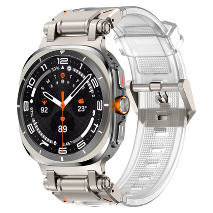 For Samsung Galaxy Watch Ultra 47mm / Ultra 2025 Titanium Connector Quick Release Silicone Watch Band(Transparent) by bashfashion