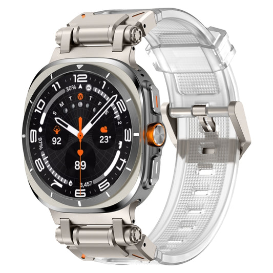 For Samsung Galaxy Watch Ultra 47mm / Ultra 2025 Titanium Connector Quick Release Silicone Watch Band(Transparent) by bashfashion
