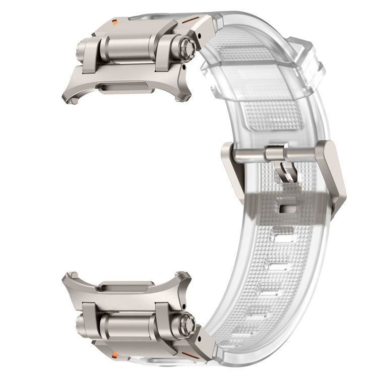 For Samsung Galaxy Watch Ultra 47mm / Ultra 2025 Titanium Connector Quick Release Silicone Watch Band(Transparent) by bashfashion