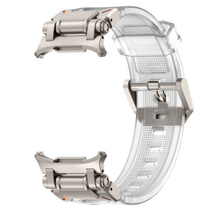 For Samsung Galaxy Watch Ultra 47mm / Ultra 2025 Titanium Connector Quick Release Silicone Watch Band(Transparent) by bashfashion