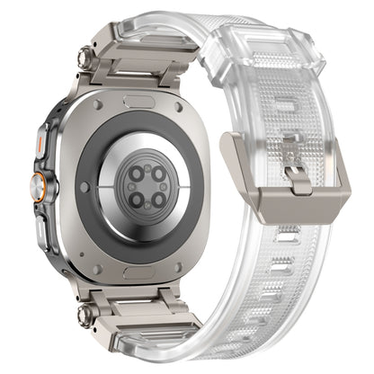 For Samsung Galaxy Watch Ultra 47mm / Ultra 2025 Titanium Connector Quick Release Silicone Watch Band(Transparent) by bashfashion