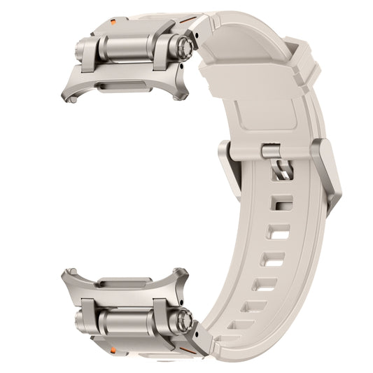 For Samsung Galaxy Watch Ultra 47mm / Ultra 2025 Titanium Connector Quick Release Silicone Watch Band(Starlight) by bashfashion