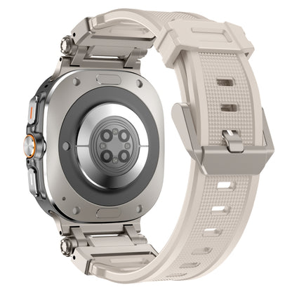 For Samsung Galaxy Watch Ultra 47mm / Ultra 2025 Titanium Connector Quick Release Silicone Watch Band(Starlight) by bashfashion