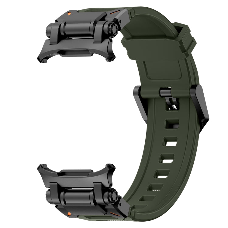 For Samsung Galaxy Watch Ultra 47mm / Ultra 2025 Black Connector Quick Release Silicone Watch Band(Green) by bashfashion