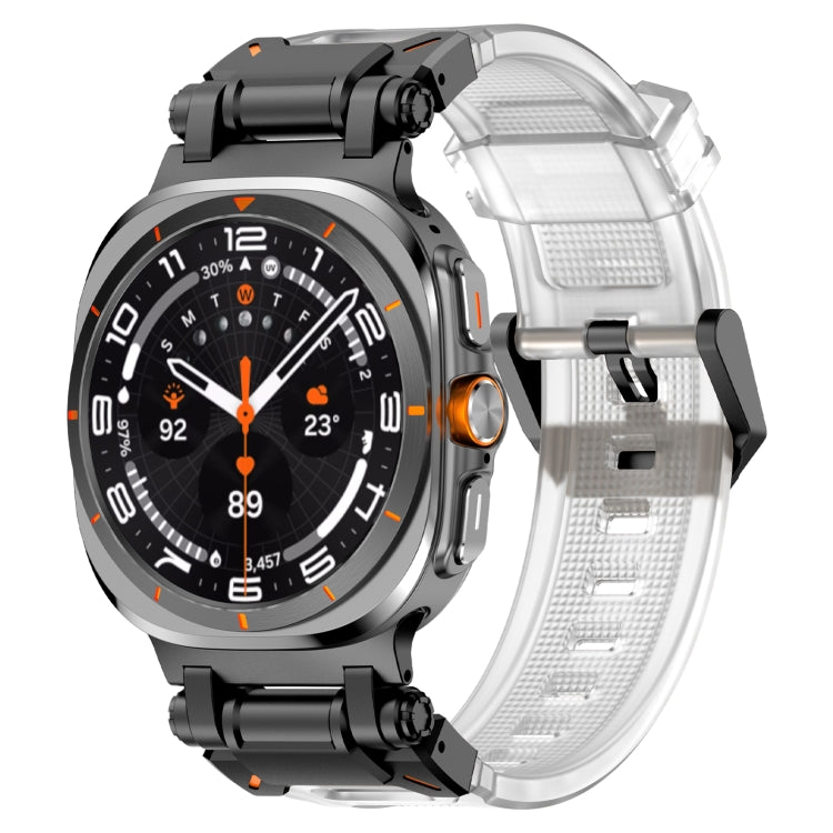 For Samsung Galaxy Watch Ultra 47mm / Ultra 2025 Black Connector Quick Release Silicone Watch Band(Transparent) by bashfashion