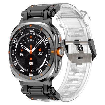 For Samsung Galaxy Watch Ultra 47mm / Ultra 2025 Black Connector Quick Release Silicone Watch Band(Transparent) by bashfashion