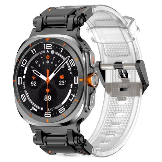 For Samsung Galaxy Watch Ultra 47mm / Ultra 2025 Black Connector Quick Release Silicone Watch Band(Transparent) by bashfashion