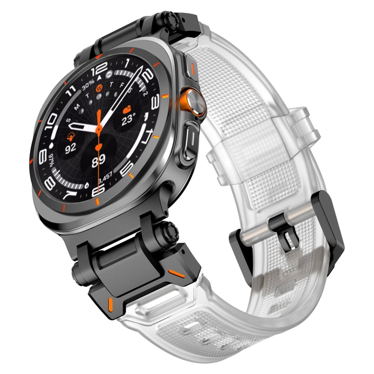 For Samsung Galaxy Watch Ultra 47mm / Ultra 2025 Black Connector Quick Release Silicone Watch Band(Transparent) by bashfashion