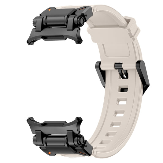 For Samsung Galaxy Watch Ultra 47mm / Ultra 2025 Black Connector Quick Release Silicone Watch Band(Starlight) by bashfashion