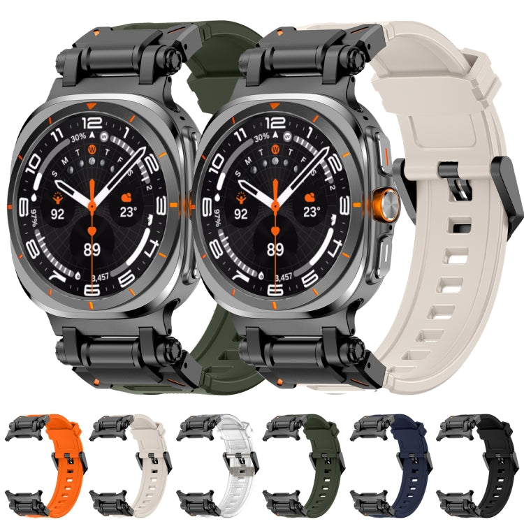 For Samsung Galaxy Watch Ultra 47mm / Ultra 2025 Black Connector Quick Release Silicone Watch Band(Blue) by bashfashion