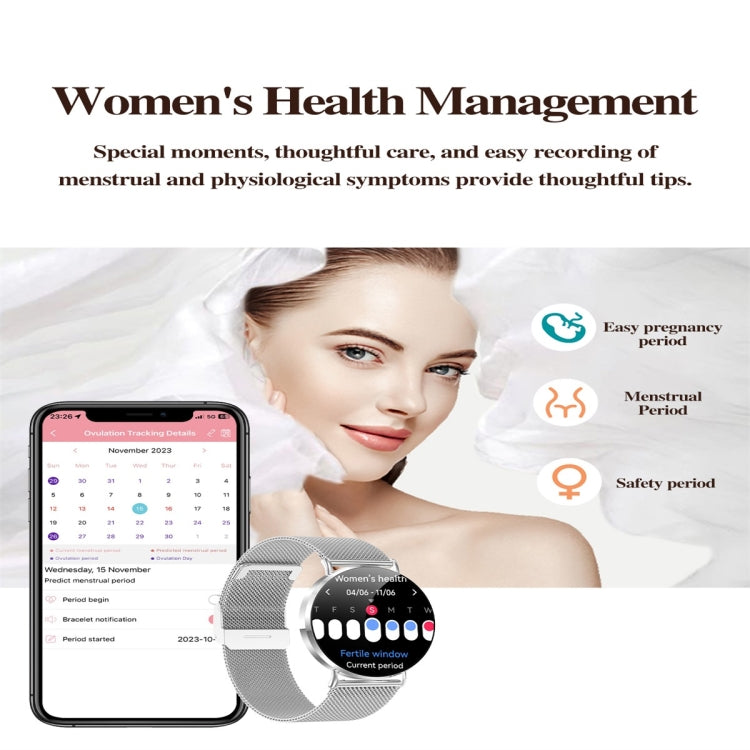 KM88 1.32 inch Color Screen Smart Watch, Support Bluetooth Call / Health Monitoring(Silver) by bashfashion