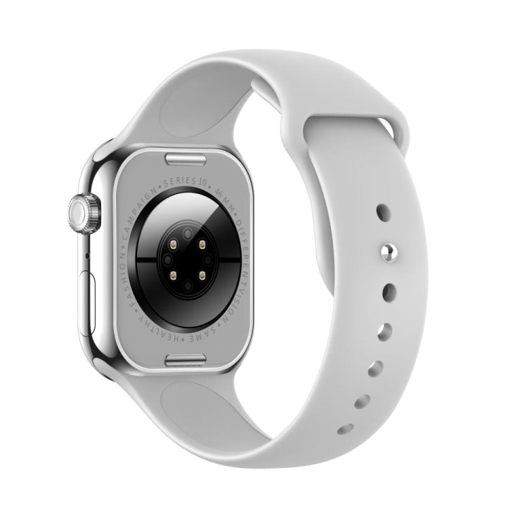 KL08 2.04 inch Color Screen Smart Watch Silicone Strap, Support Bluetooth Call(Silver) by bashfashion