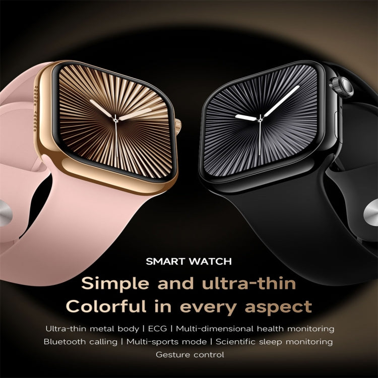 KL08 2.04 inch Color Screen Smart Watch Silicone Strap, Support Bluetooth Call(Pink) by bashfashion