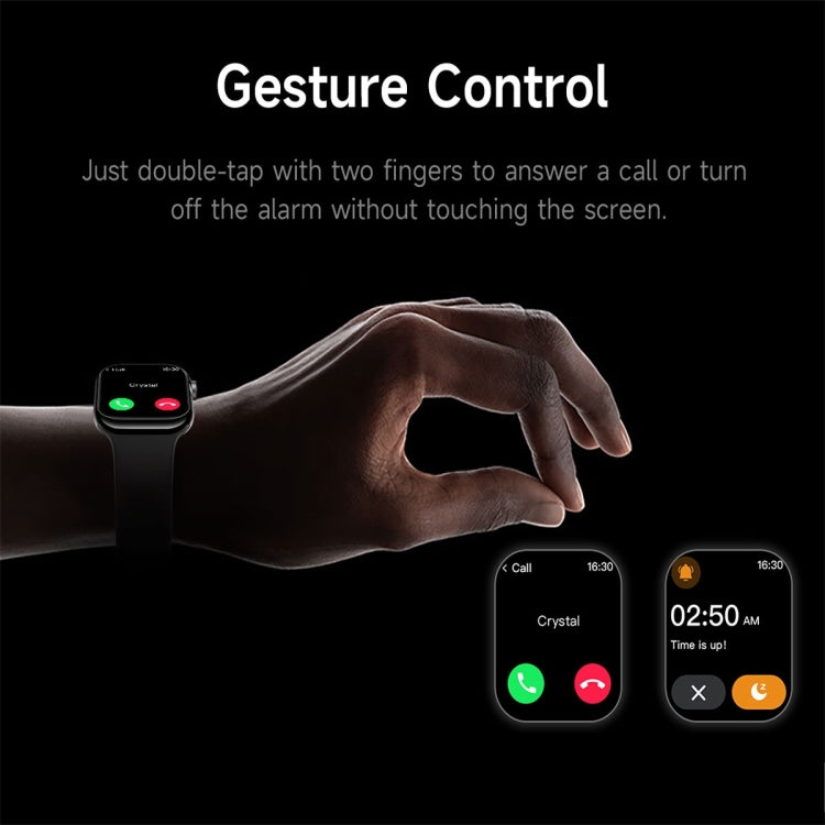 KL08 2.04 inch Color Screen Smart Watch Silicone Strap, Support Bluetooth Call(Black) by bashfashion