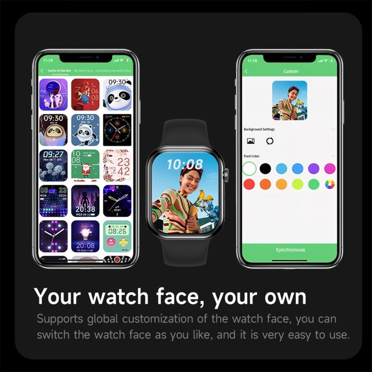 KL08 2.04 inch Color Screen Smart Watch Silicone Strap, Support Bluetooth Call(Blue) by bashfashion