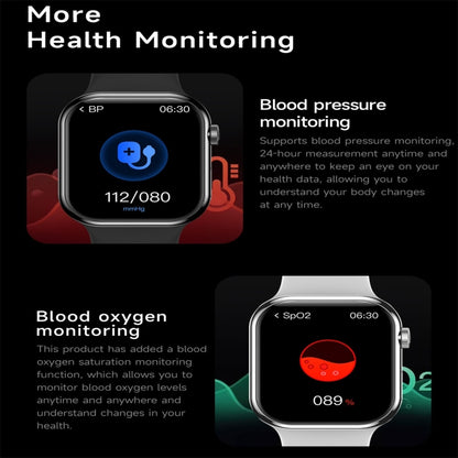 KL08 2.04 inch Color Screen Smart Watch Silicone Strap, Support Bluetooth Call(Silver) by bashfashion