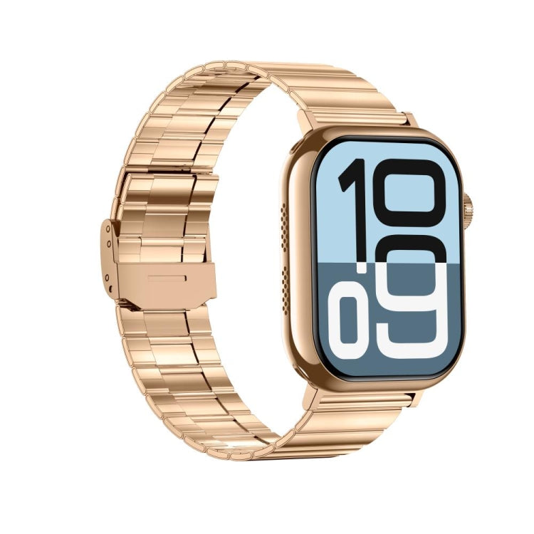 KL08 2.04 inch Color Screen Smart Watch Steel Strap, Support Bluetooth Call(Gold) by bashfashion