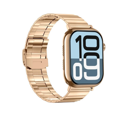KL08 2.04 inch Color Screen Smart Watch Steel Strap, Support Bluetooth Call(Gold) by bashfashion