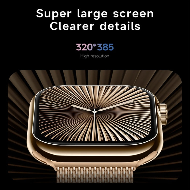 KL08 2.04 inch Color Screen Smart Watch Steel Strap, Support Bluetooth Call(Gold) by bashfashion