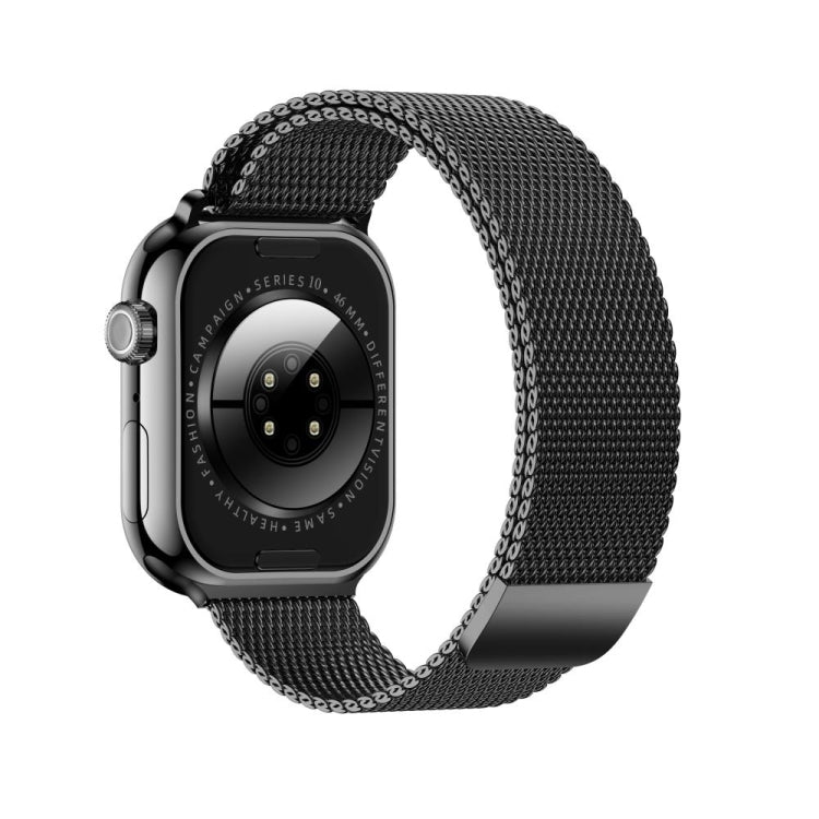 KL08 2.04 inch Color Screen Smart Watch Milan Steel Strap, Support Bluetooth Call(Black) by bashfashion