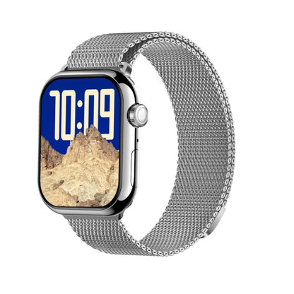 KL08 2.04 inch Color Screen Smart Watch Milan Steel Strap, Support Bluetooth Call(Silver) by bashfashion