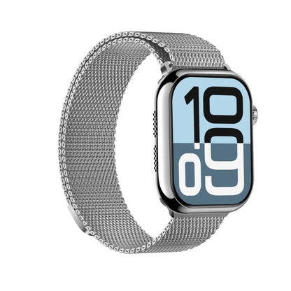 KL08 2.04 inch Color Screen Smart Watch Milan Steel Strap, Support Bluetooth Call(Silver) by bashfashion