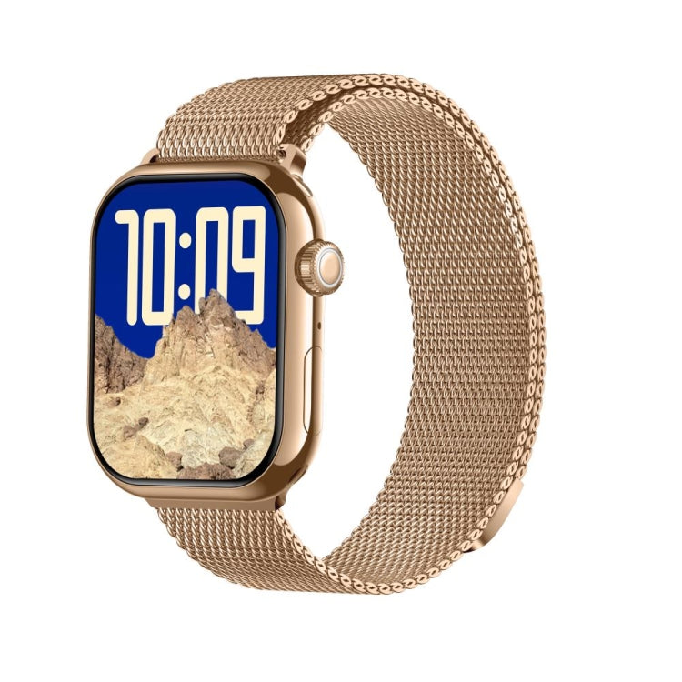 KL08 2.04 inch Color Screen Smart Watch Milan Steel Strap, Support Bluetooth Call(Gold) by bashfashion