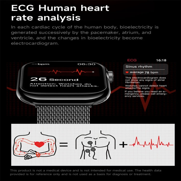 KL08 2.04 inch Color Screen Smart Watch Milan Steel Strap, Support Bluetooth Call(Gold) by bashfashion