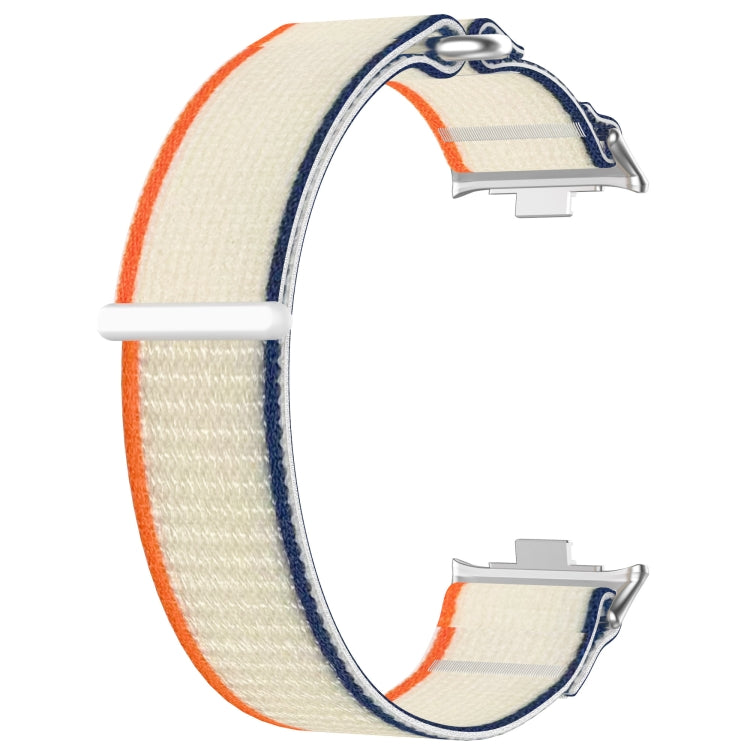 For Redmi Watch 5 / Watch 5 eSIM Nylon Woven Hook and Loop Fastener Watch Band(Orange+Beige) by bashfashion